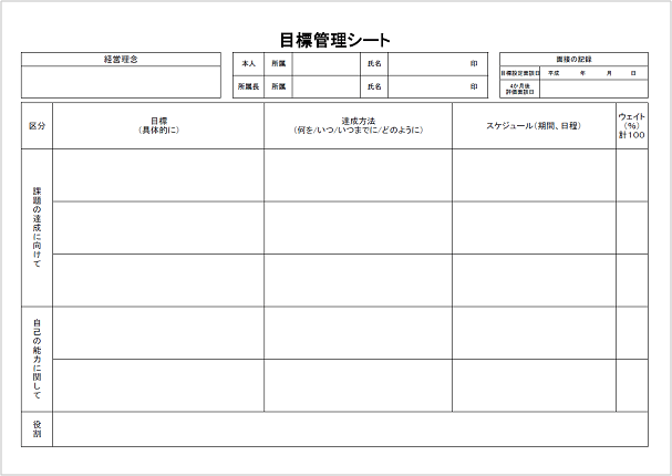 目標管理シート