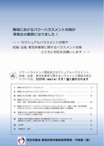 厚生労働省パンフレット　職場におけるパワーハラスメント