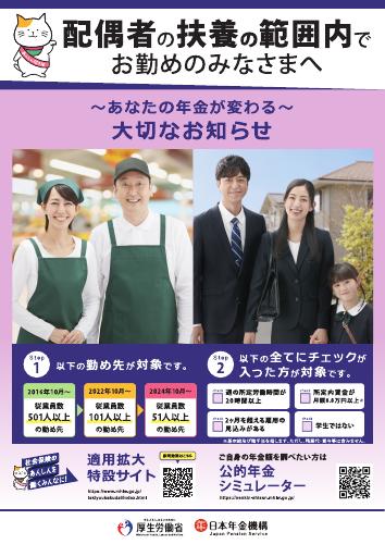 厚生労働省リーフレット　扶養の範囲でお勤めのみなさまへ